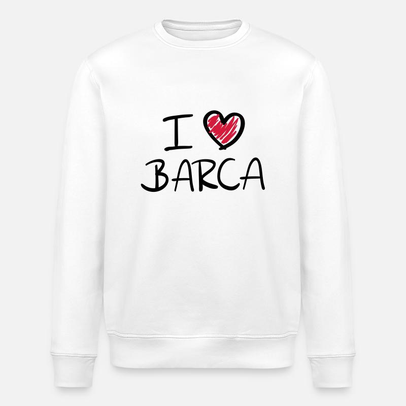 i_love_barca__f2 - Stanley/Stella Unisex Bio-Sweatshirt ROLLER - Weiß