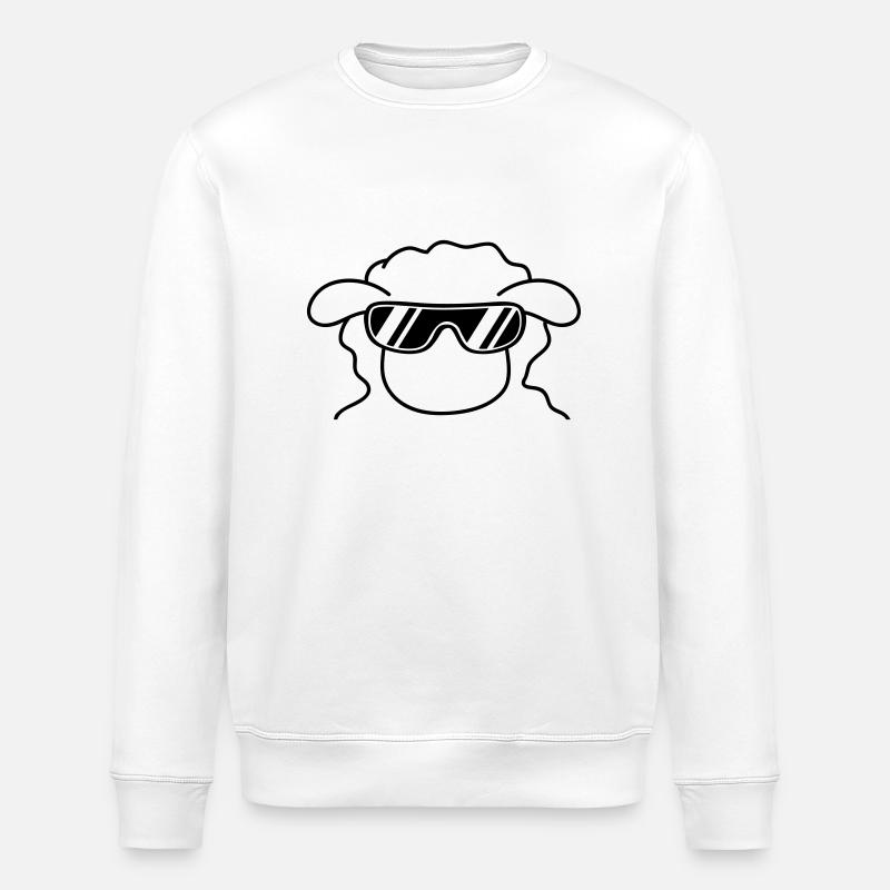 Cool Sheep Head - Stanley/Stella ROLLER Unisex Organic Sweatshirt - white
