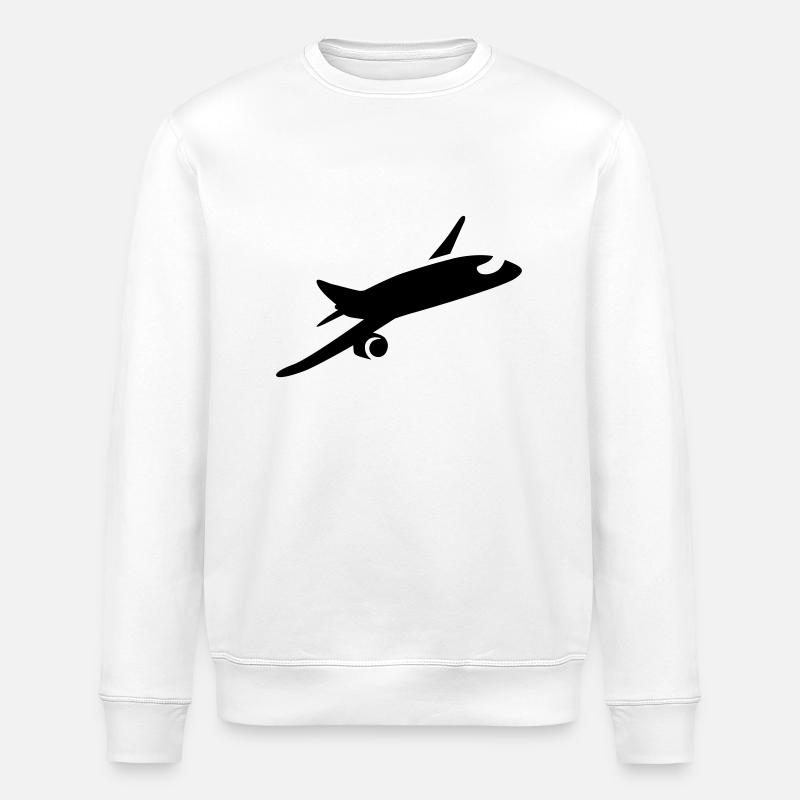 Airplane - Stanley/Stella ROLLER Unisex Organic Sweatshirt - white