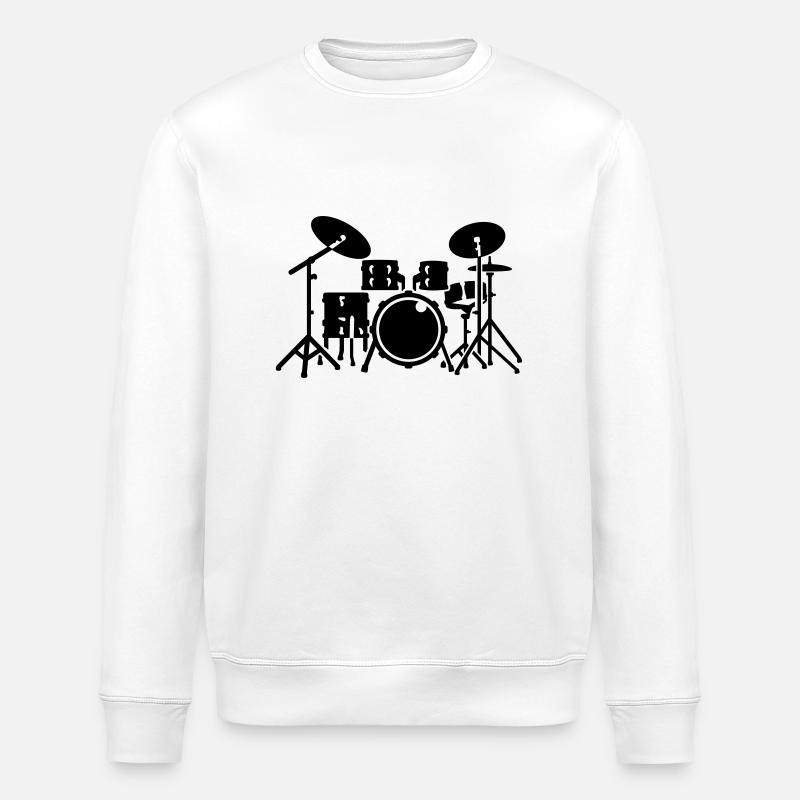 Drums - Stanley/Stella ROLLER Unisex Organic Sweatshirt - white