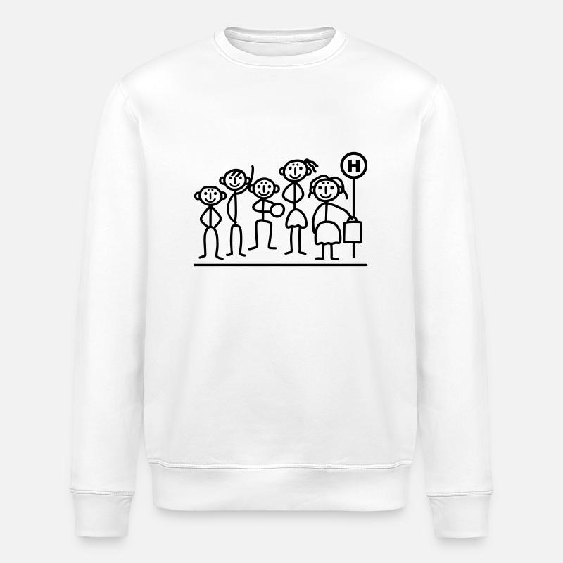 People bus stop - Stanley/Stella ROLLER Unisex Organic Sweatshirt - white