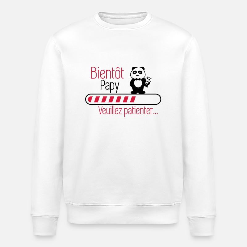 Bientôt papy - Futur Papi - Sweat bio ROLLER Stanley/Stella Unisexe - blanc