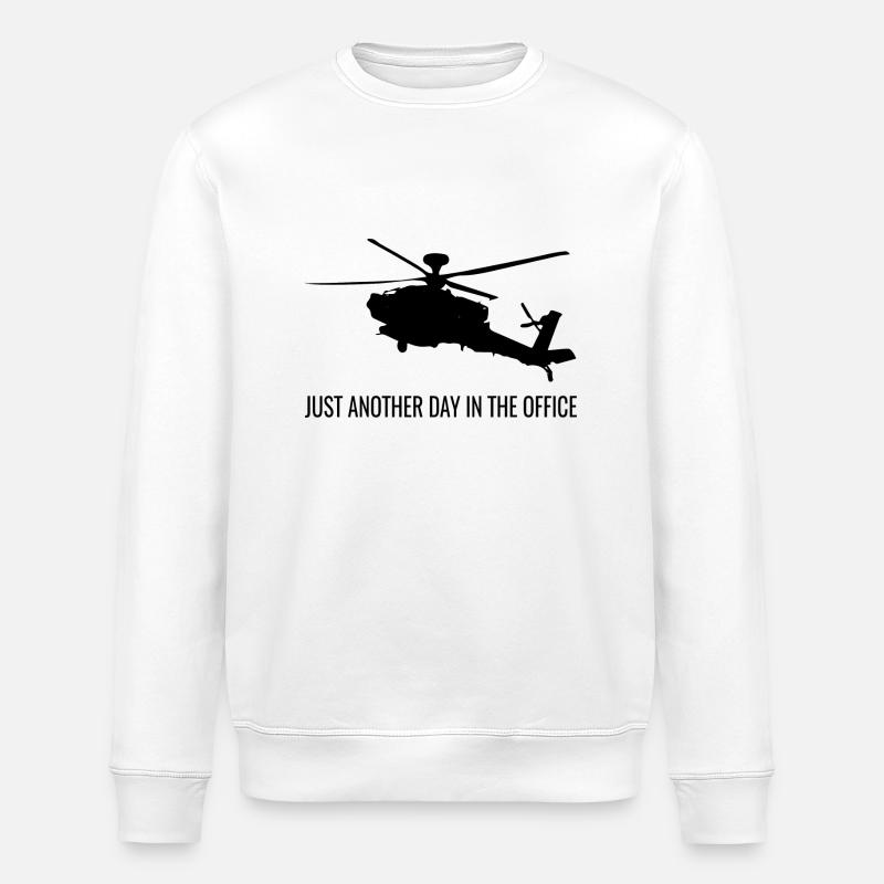 Pilot Hubschrauber Spruch - Stanley/Stella Unisex Bio-Sweatshirt ROLLER - Weiß