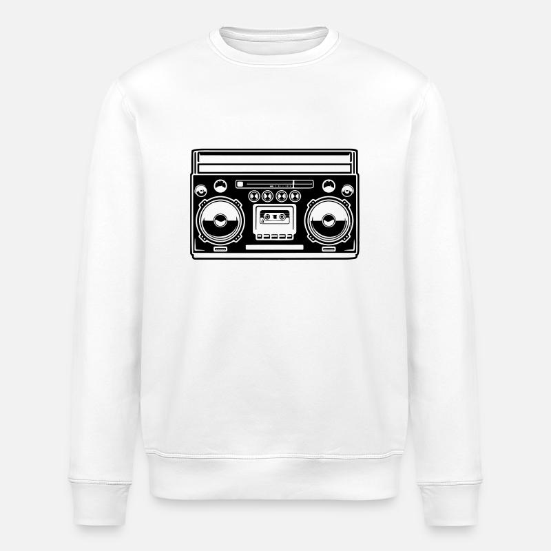 ghettoblaster 1 - Stanley/Stella ROLLER Unisex Organic Sweatshirt - white