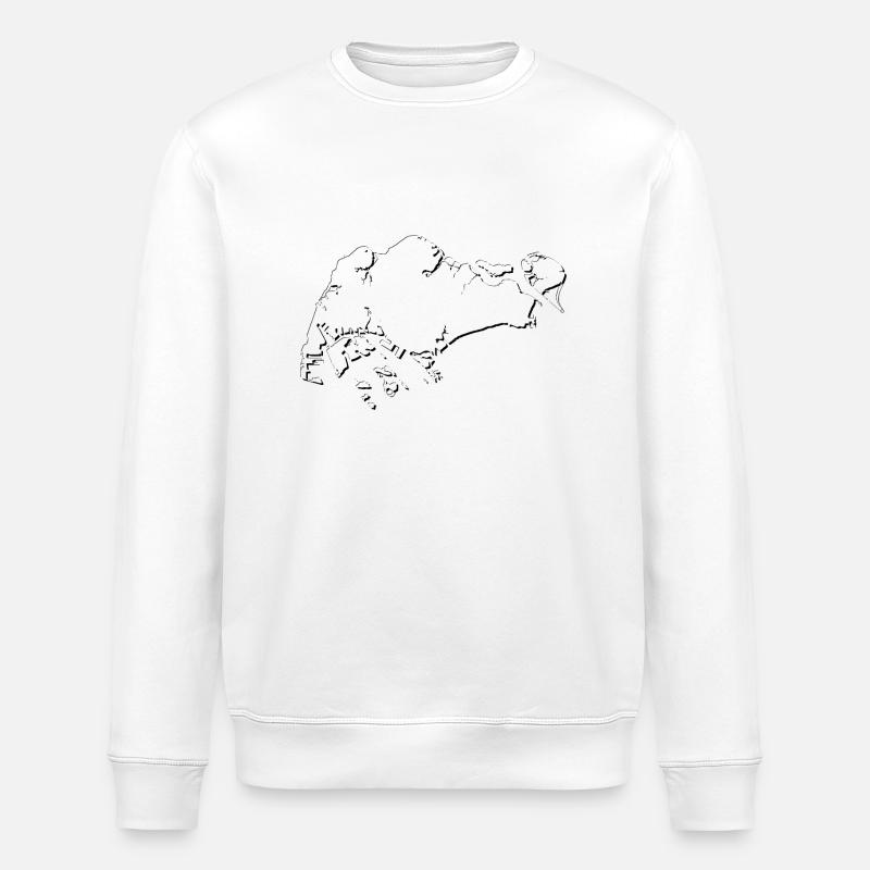 Carte de Singapour comme contour - Sweat bio ROLLER Stanley/Stella Unisexe - blanc