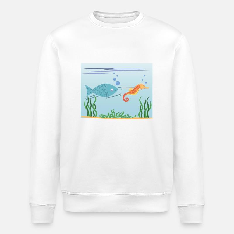 Poisson et ami - Sweat bio ROLLER Stanley/Stella Unisexe - blanc
