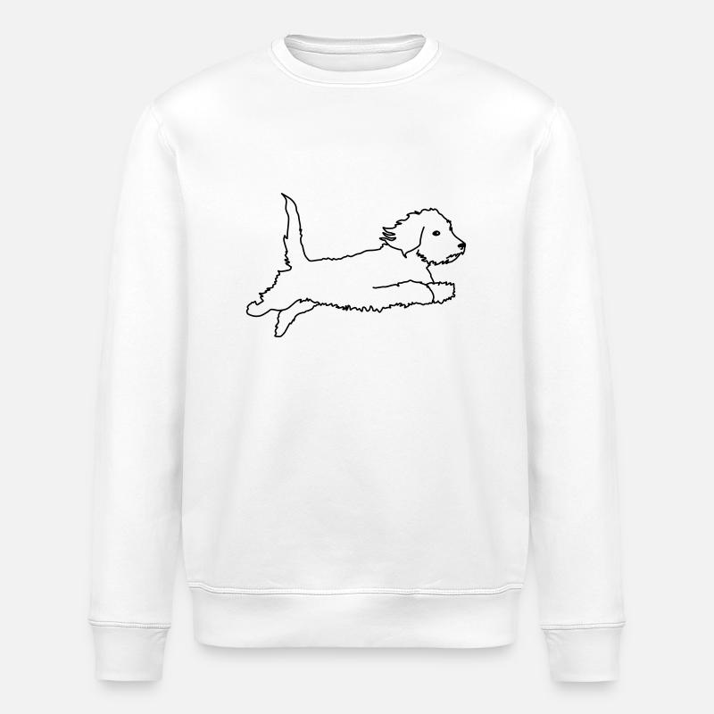 Rauhaardackel fliegend - Stanley/Stella Unisex Bio-Sweatshirt ROLLER - Weiß