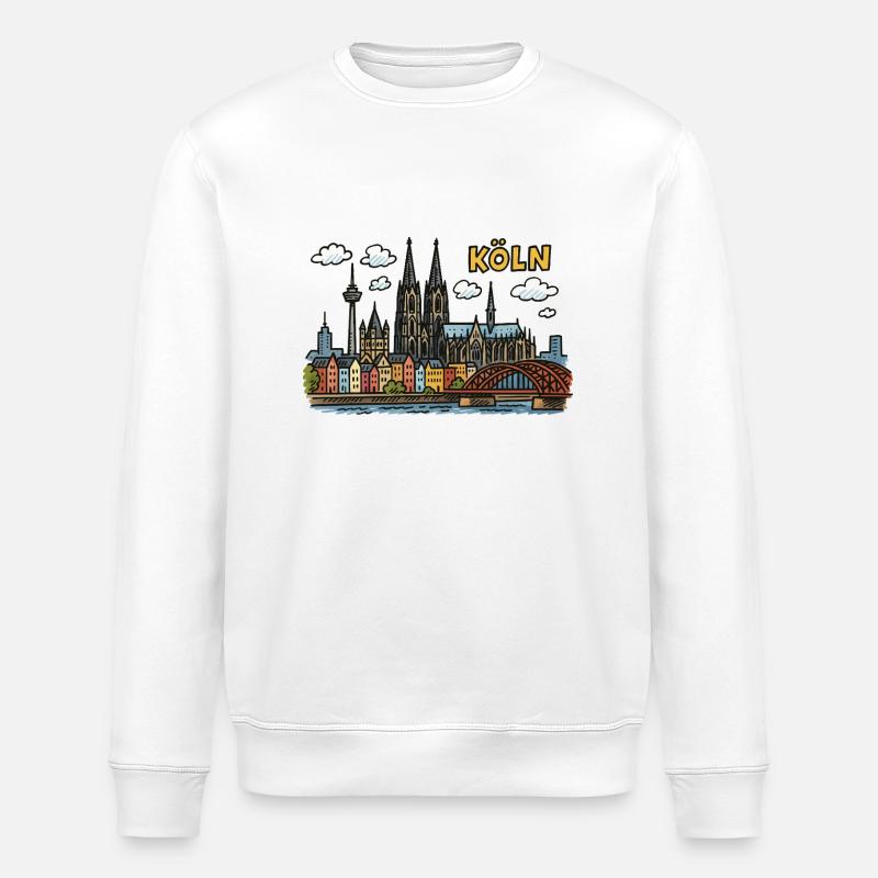 koeln skyline - Stanley/Stella Unisex Bio-Sweatshirt ROLLER - Weiß