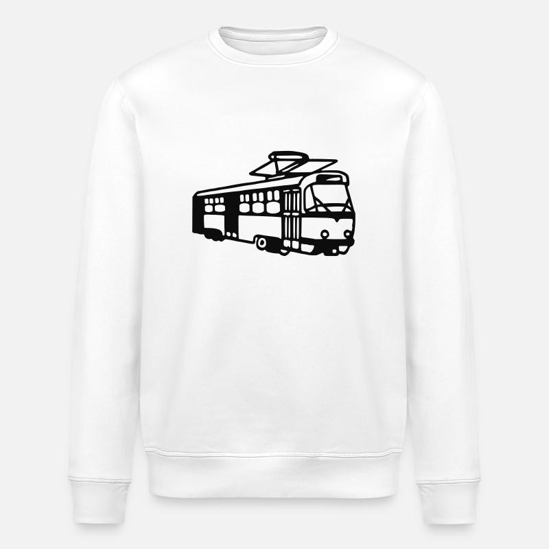 Bahn - Straßenbahn - Stanley/Stella Unisex Bio-Sweatshirt ROLLER - Weiß