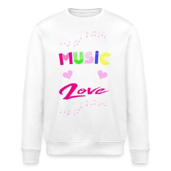 Musique - mon premier bunt d’amour - Sweat bio ROLLER Stanley/Stella Unisexe - blanc - Devant - Nik (191cm)