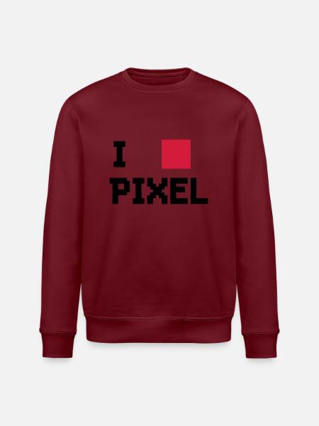 I LOVE PIXELS - Stanley/Stella ROLLER Unisex Organic Sweatshirt - white