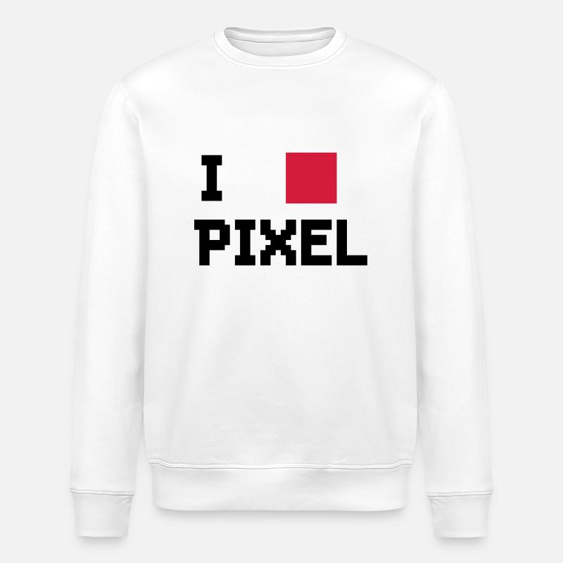 J'AIME PIXELS - Sweat bio ROLLER Stanley/Stella Unisexe - blanc