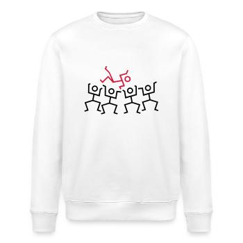 stage diving / stick figures - Stanley/Stella Unisex Bio-Sweatshirt ROLLER - Weiß - Vorne - Nik (191cm)