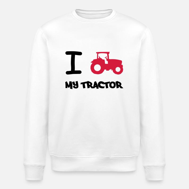 i_love_my_tractor - Stanley/Stella Unisex Bio-Sweatshirt ROLLER - Weiß