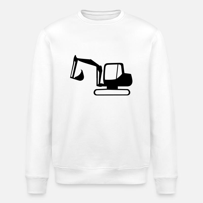 Excavator - Stanley/Stella ROLLER Unisex Organic Sweatshirt - white