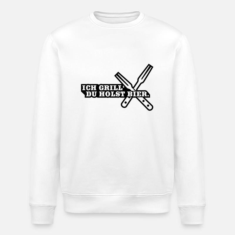 ich_grill_du_holst_bier_2_f1 - Stanley/Stella Unisex Bio-Sweatshirt ROLLER - Weiß