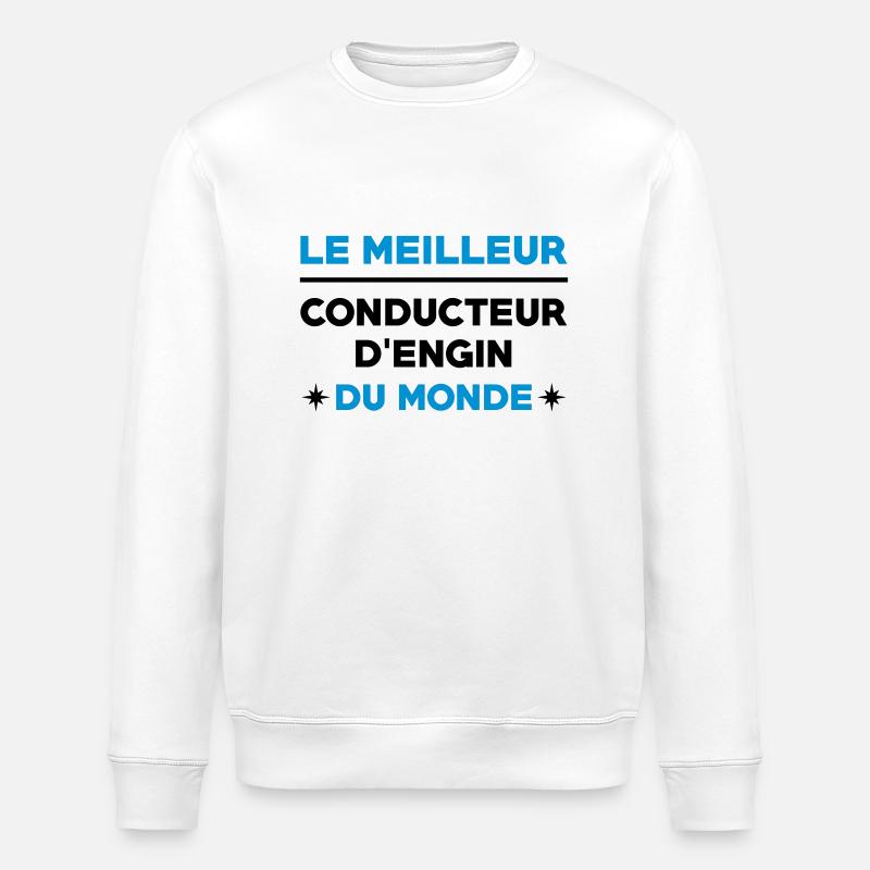 Conducteur d'engin / BTP / Travaux / Construction - Sweat bio ROLLER Stanley/Stella Unisexe - blanc