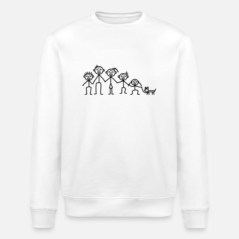 Familie mit Hund - Stanley/Stella Unisex Bio-Sweatshirt ROLLER - Weiß