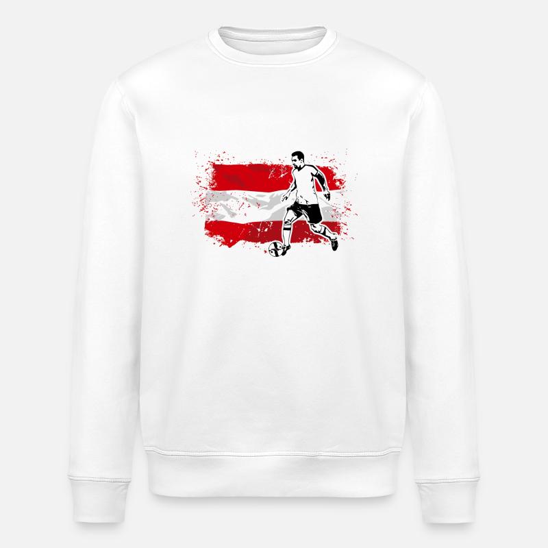 Soccer - Fußball - Austria Flag - Sweat bio ROLLER Stanley/Stella Unisexe - blanc