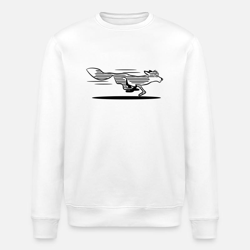 Fox running race striped - Stanley/Stella ROLLER Unisex Organic Sweatshirt - white