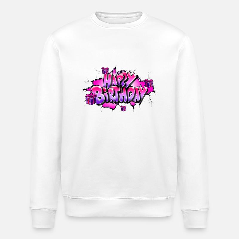 GRAFFITI HAPPY BIRTHDAY - Sweat bio ROLLER Stanley/Stella Unisexe - blanc