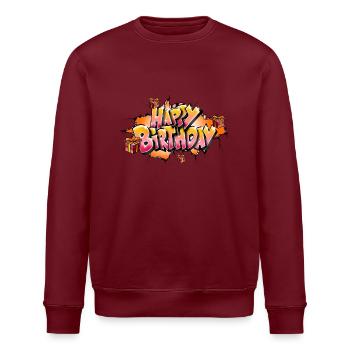 GRAFFITI HAPPY BIRTHDAY ORANGE - Stanley/Stella Unisex Bio-Sweatshirt ROLLER - Weiß - Vorne - Nik (191cm)