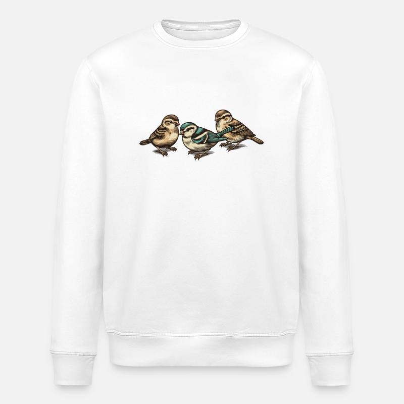 Drei kleine Vögelchen - Stanley/Stella Unisex Bio-Sweatshirt ROLLER - Weiß