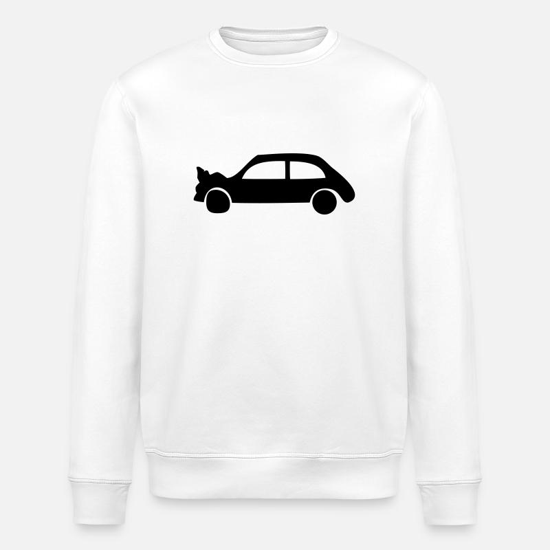 Crash Car - Accident - Stanley/Stella ROLLER Unisex Organic Sweatshirt - white