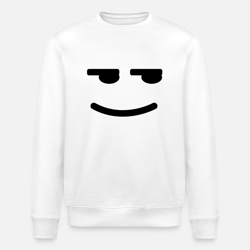 Satisfied Smiley - Stanley/Stella ROLLER Unisex Organic Sweatshirt - white