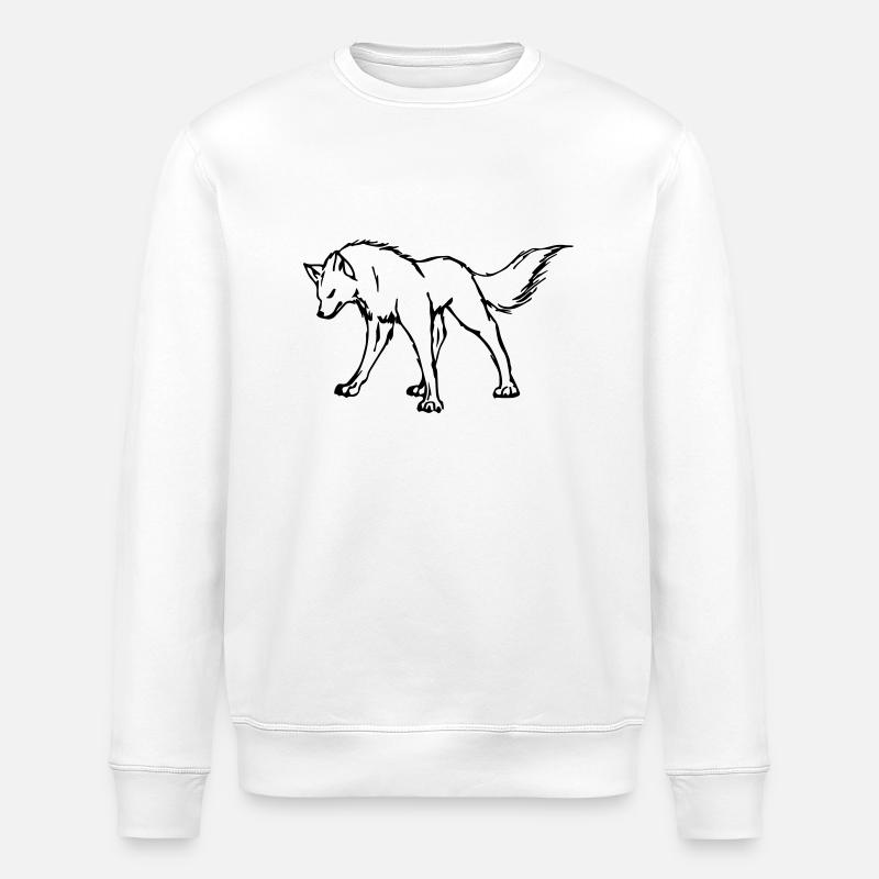 wolf - Stanley/Stella ROLLER Unisex Organic Sweatshirt - white