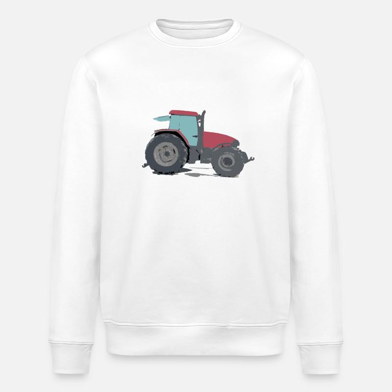 Tracteur agricole rouge - Sweat bio ROLLER Stanley/Stella Unisexe - blanc