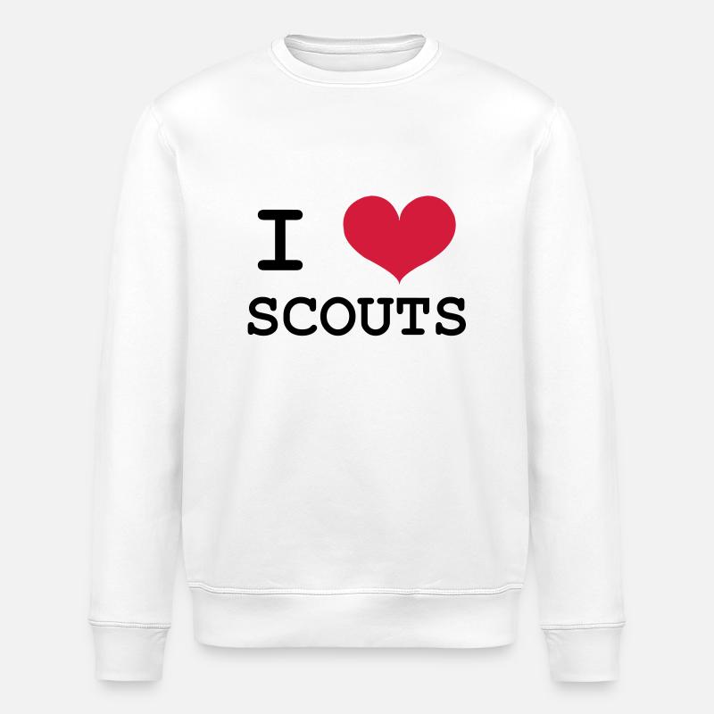 I Love Scouts - Stanley/Stella Unisex Bio-Sweatshirt ROLLER - Weiß