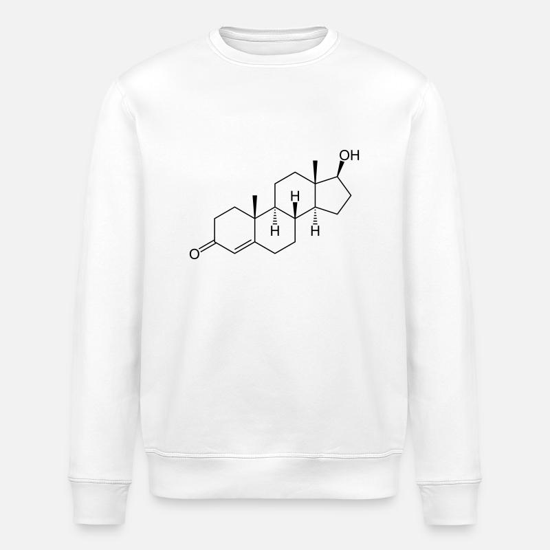 testosterone - Stanley/Stella ROLLER Unisex Organic Sweatshirt - white