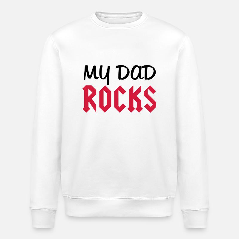 Dad Rocks - Stanley/Stella ROLLER Unisex Organic Sweatshirt - white