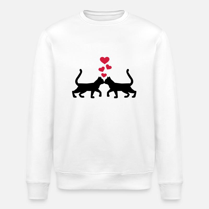Katze - Stanley/Stella Unisex Bio-Sweatshirt ROLLER - Weiß