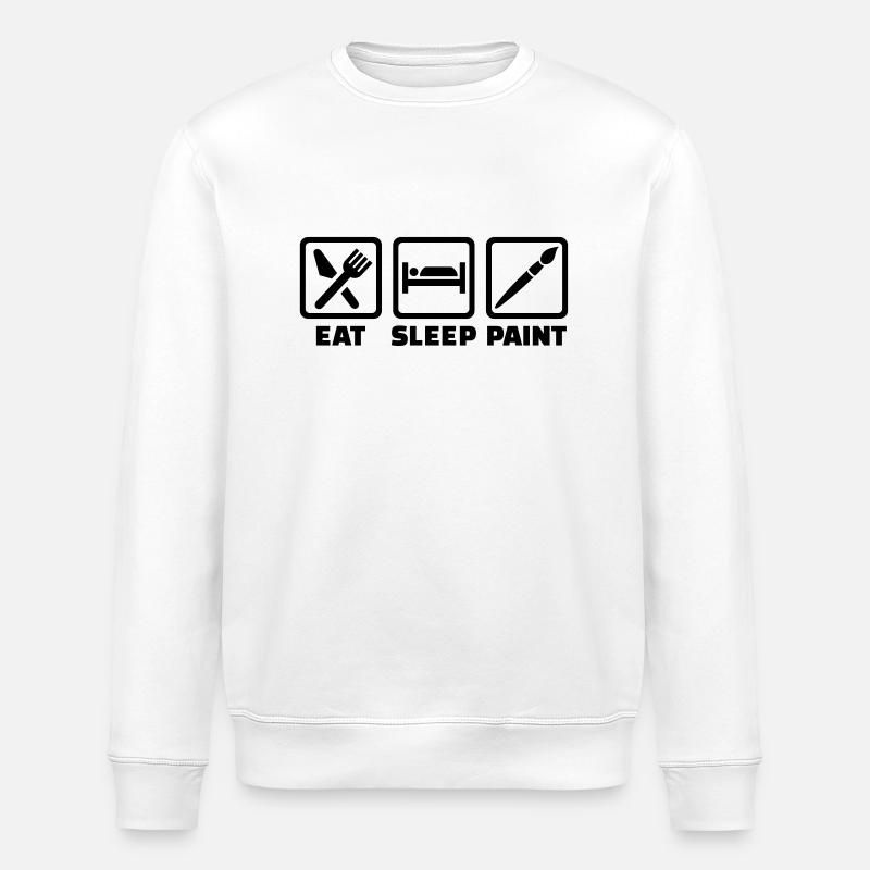 Eat Sleep paint - Sweat bio ROLLER Stanley/Stella Unisexe - blanc
