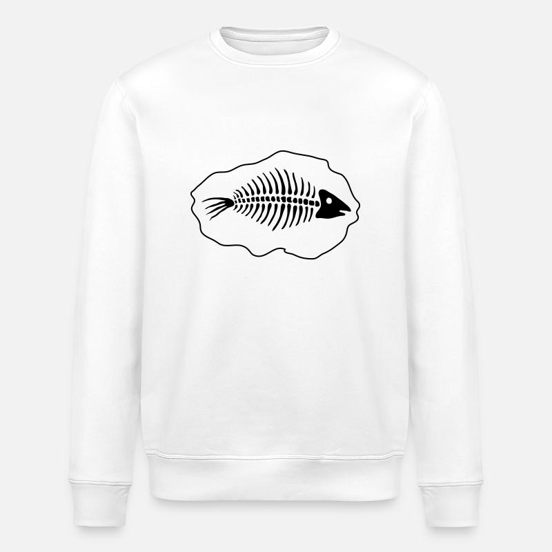 fish _fossil_2_fp2 - Stanley/Stella ROLLER Unisex Organic Sweatshirt - white