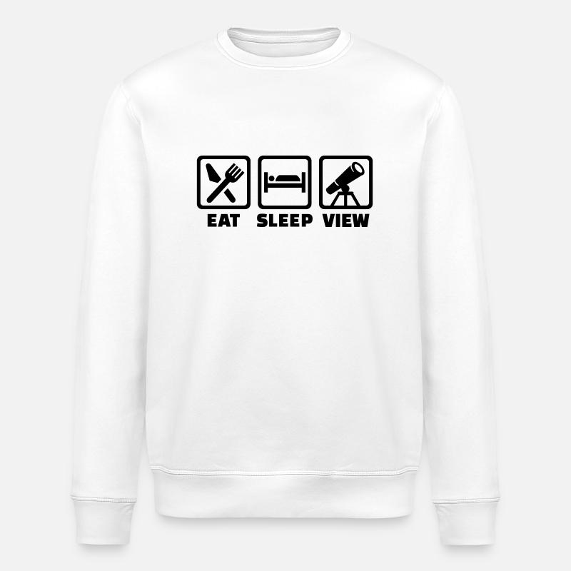 Eat Sleep Telescope - Stanley/Stella ROLLER Unisex Organic Sweatshirt - white