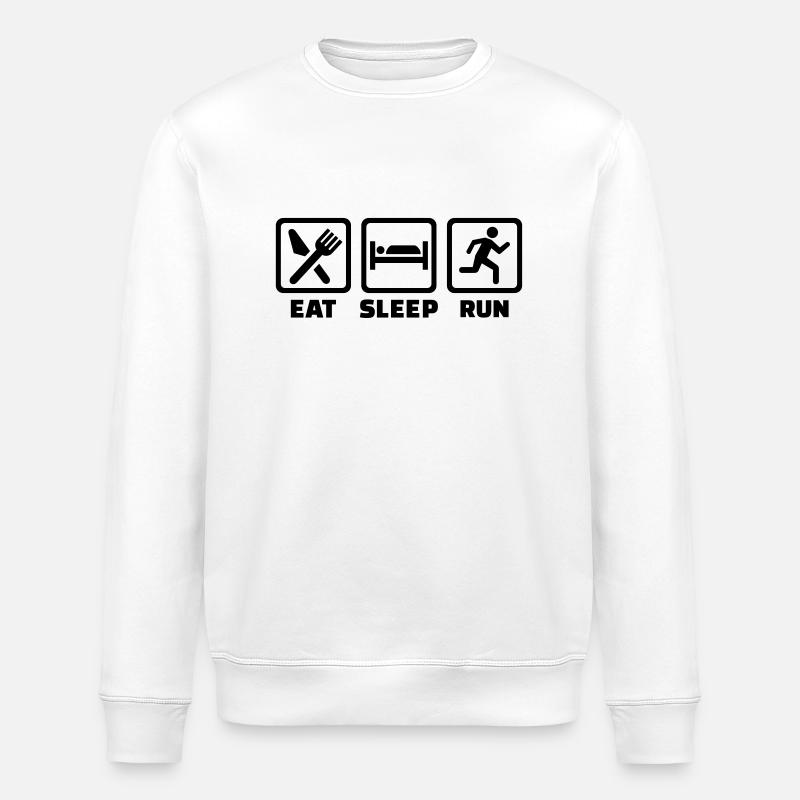 Eat sleep run - Sweat bio ROLLER Stanley/Stella Unisexe - blanc