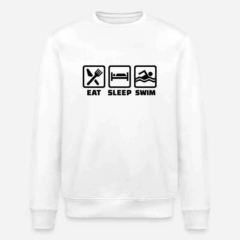Eat sleep swim - Sweat bio ROLLER Stanley/Stella Unisexe - blanc