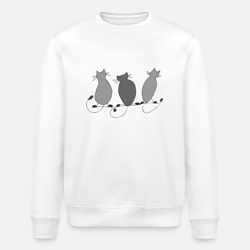 Cats - Stanley/Stella ROLLER Unisex Organic Sweatshirt - white