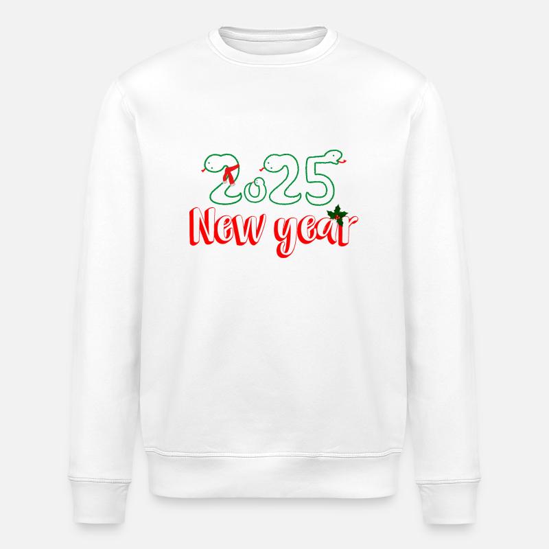 New Year Snake - Stanley/Stella ROLLER Unisex Organic Sweatshirt - white