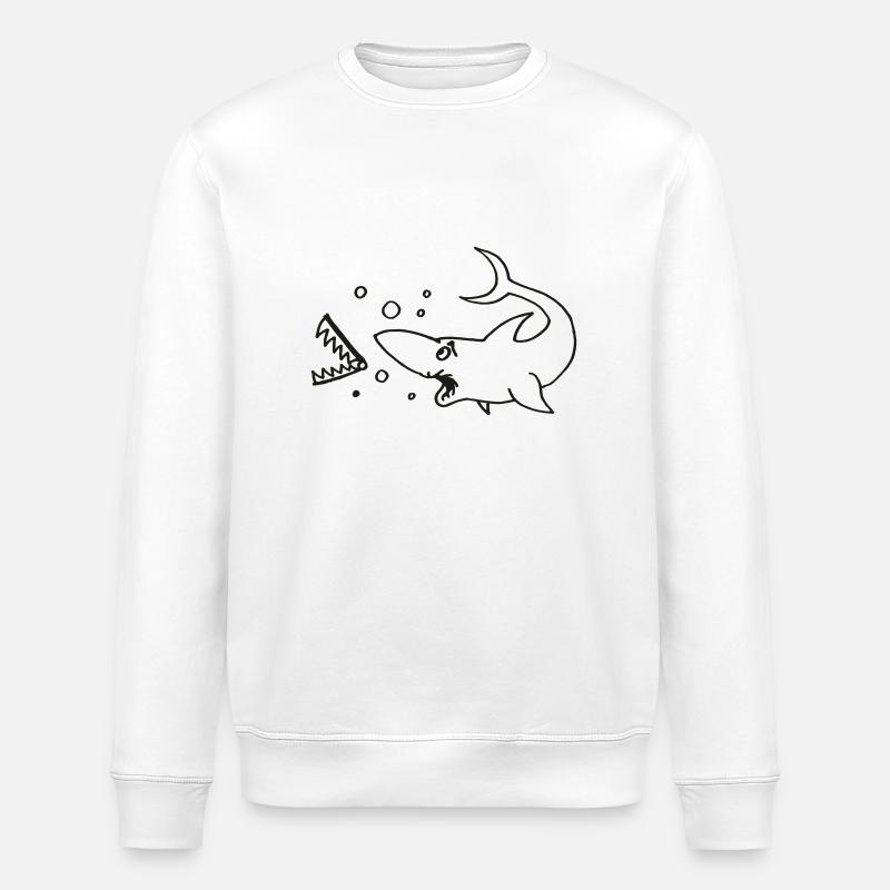 Shark perd des dents - Sweat bio ROLLER Stanley/Stella Unisexe - blanc