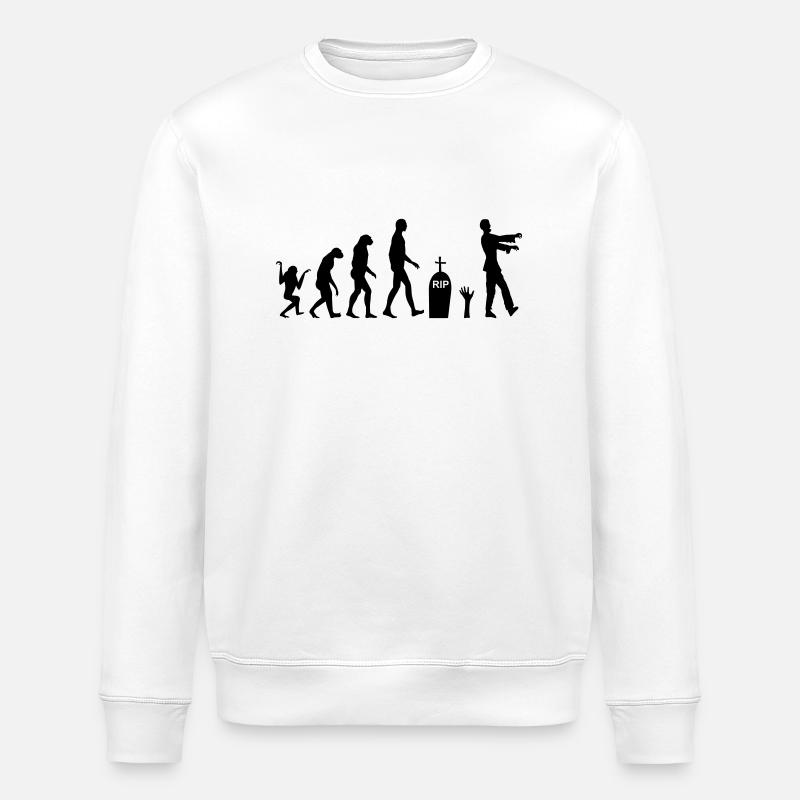 Zombie Evolution 2 - Stanley/Stella ROLLER Unisex Organic Sweatshirt - white
