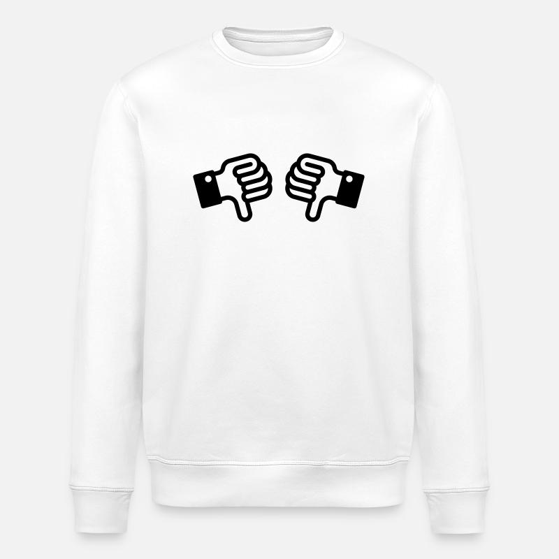 Daumen runter / Thumbs down (2) - Stanley/Stella ROLLER Unisex Organic Sweatshirt - white