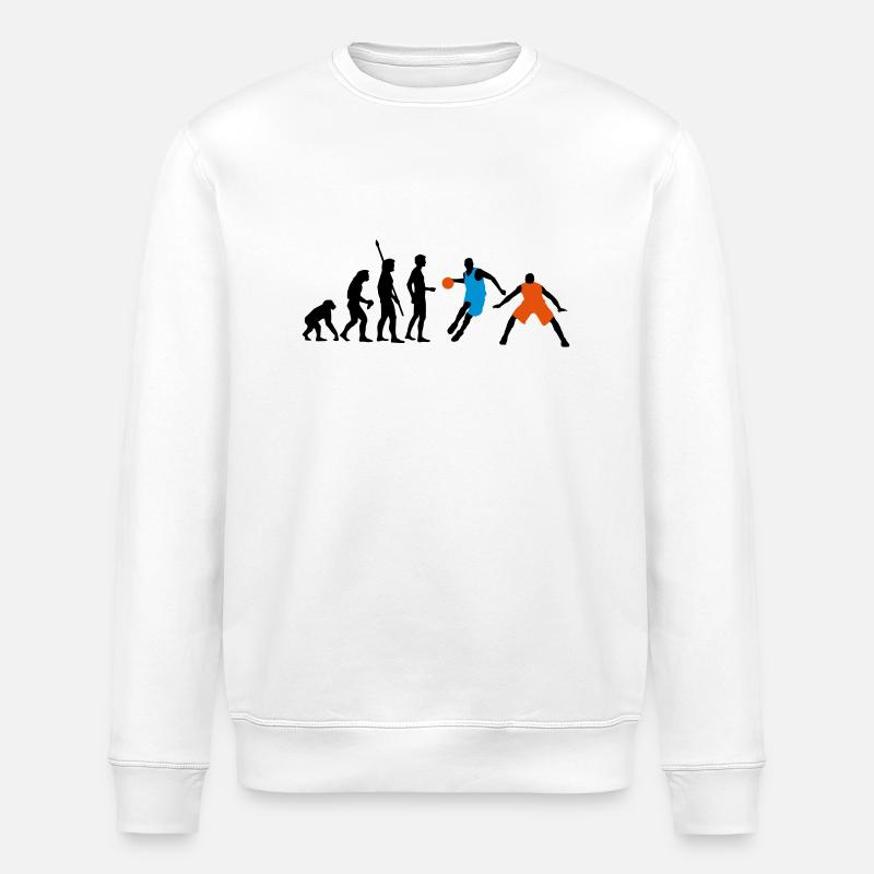 evolution_basketball_072011_h_3c - Stanley/Stella ROLLER Unisex Organic Sweatshirt - white