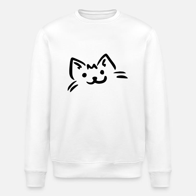 Katze - Stanley/Stella Unisex Bio-Sweatshirt ROLLER - Weiß