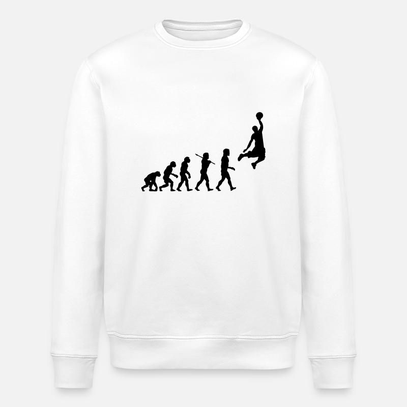 Basketball Dunk Evolution - Stanley/Stella ROLLER Unisex Organic Sweatshirt - white