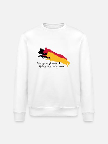 langstockhaar schäferhund - Stanley/Stella Unisex Bio-Sweatshirt ROLLER - Weiß