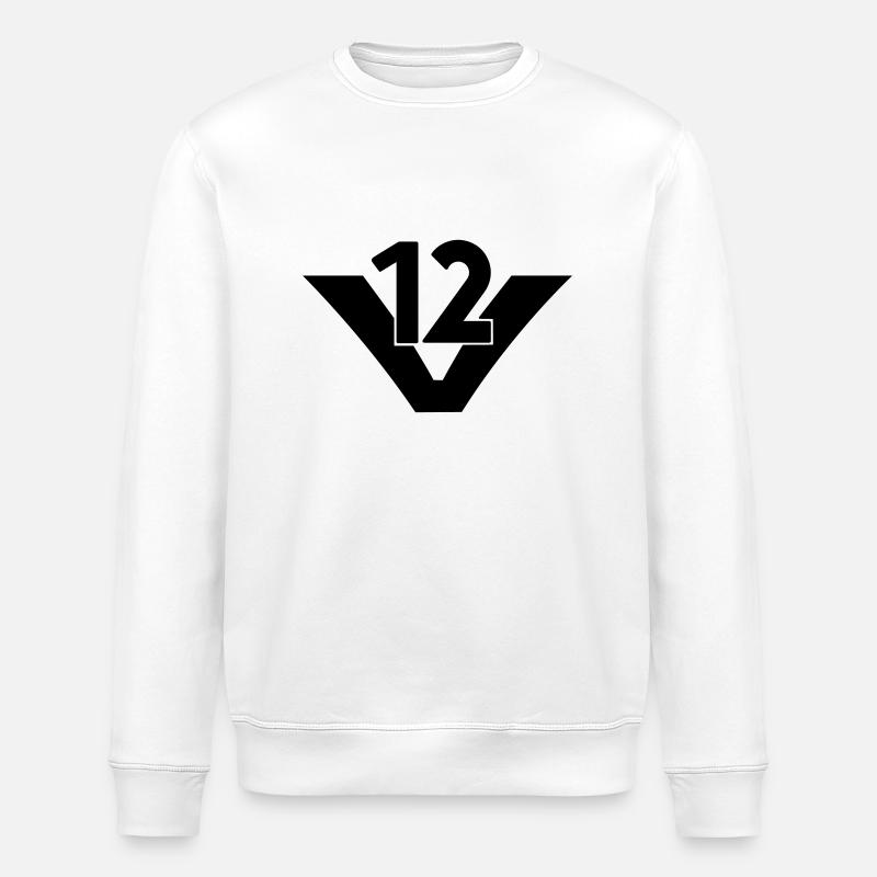 V12 Engine - Stanley/Stella ROLLER Unisex Organic Sweatshirt - white